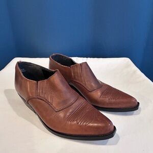 Women’s Sage Boots Leather Pointed Toe Western Cowboy Booties Slip-on Size 7.5.